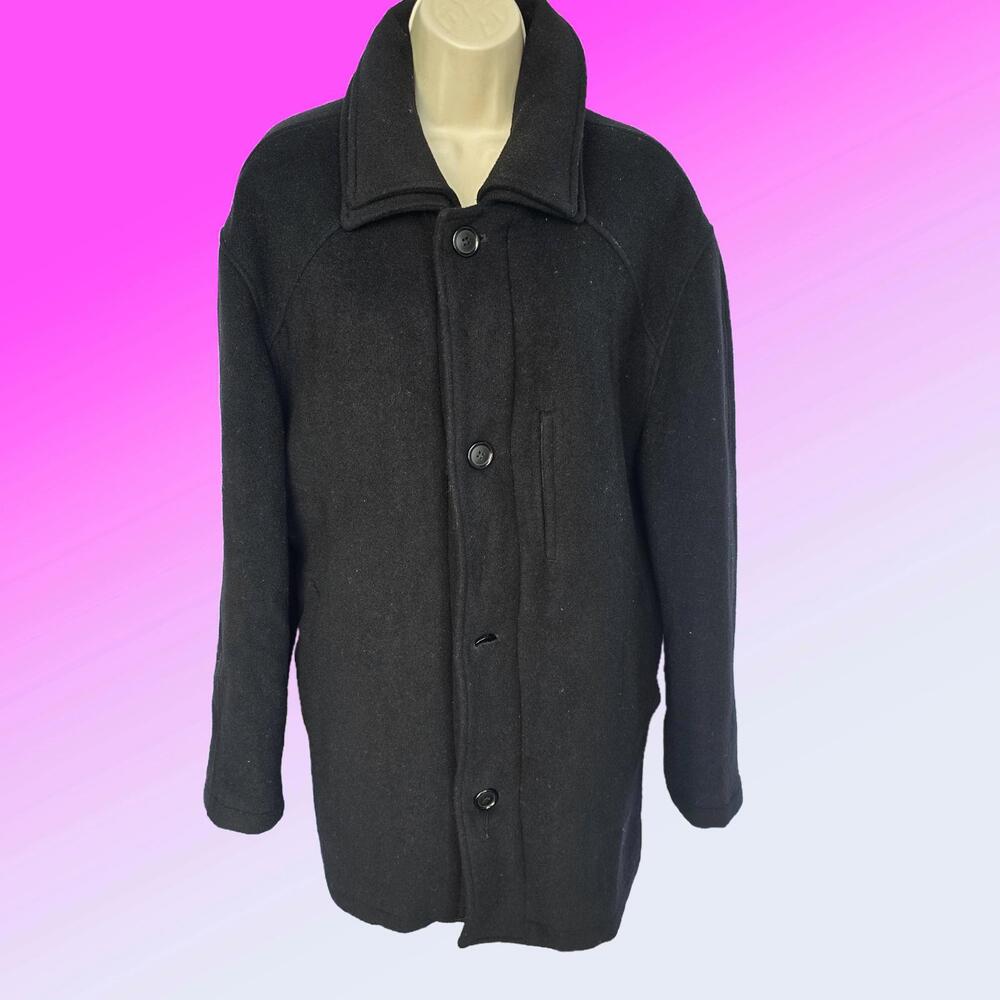 Michael Kors Stylish Black Wool Overcoat - Perfect for Cold Weather